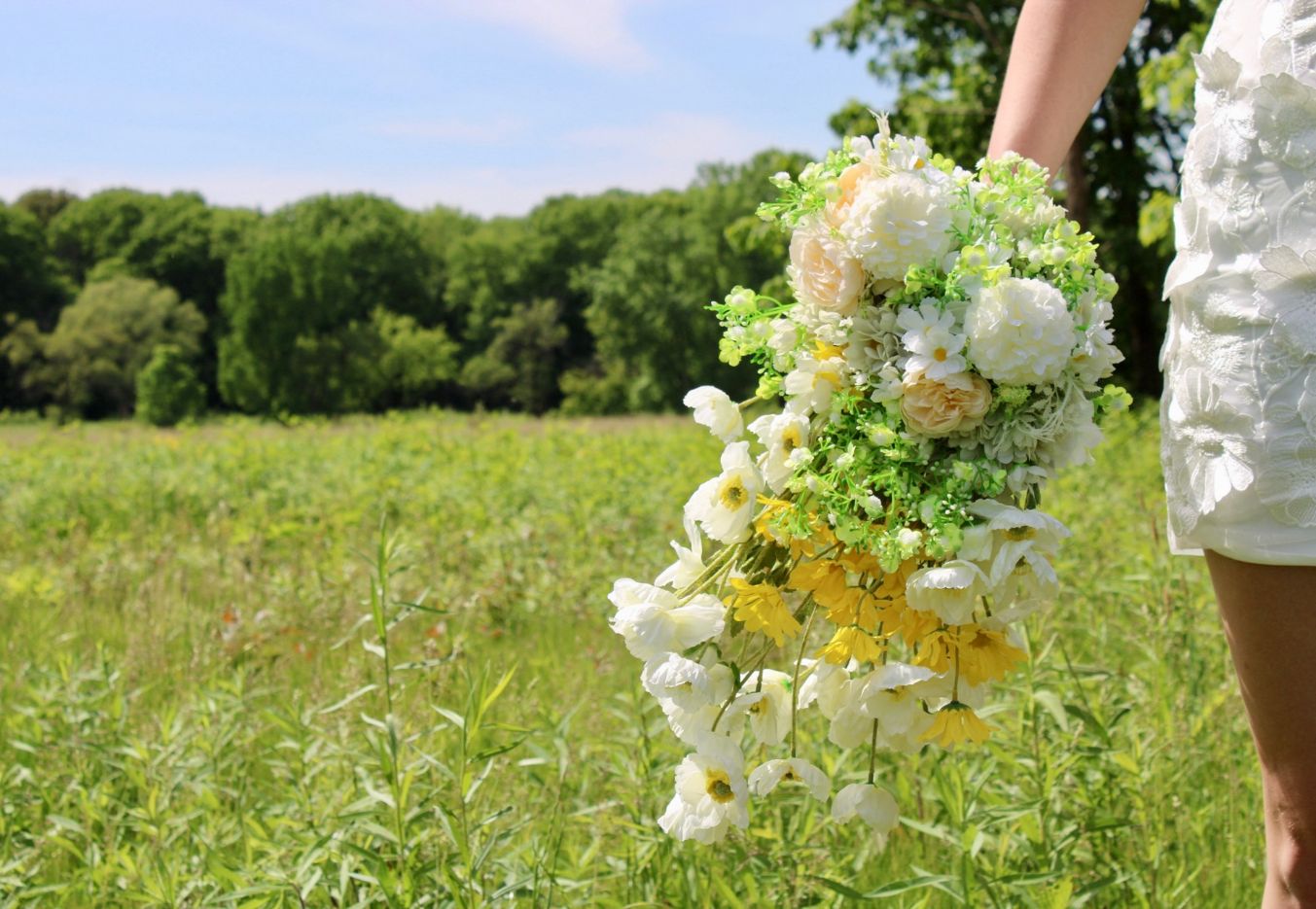 Cascading Bridal Bouquets